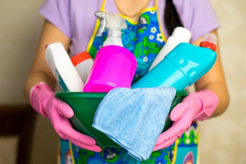 Cleaning professional preparing a residential service agreement